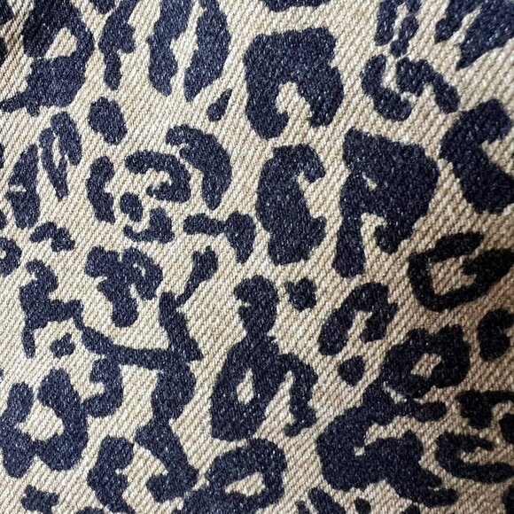 Madewell Skirt Womens Size 25 Rigid Denim A Line Leopard Mini 100% Cotton - Picture 7 of 16